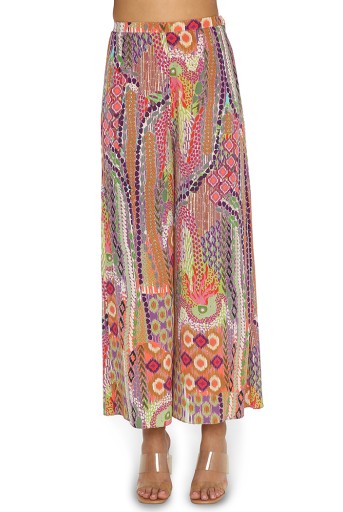 PS-KP0138  Afrin African Print Crepe Kaftan With Scallop Tasselled Shoulder And Palazzo Pants