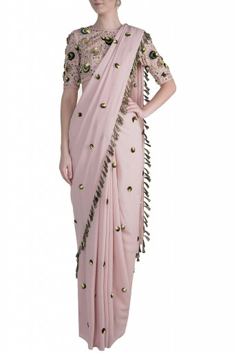 PS-FW597 Aleyna Rose Pink Georgette Choli and Saree