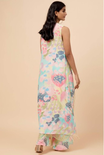 PS-KP0316-A  Euphoria Printed Kurta With Palazzo And Belt