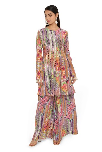 PS-KP0143  Irha African Print Crepe Top With Palazzo