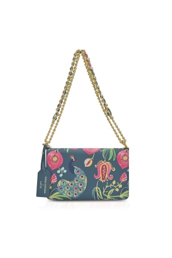 PS-SQFC1910043N3  Lavie X Payal Singhal Limited Edition Teal Anar Mor Print Women's Flap Sling bag
