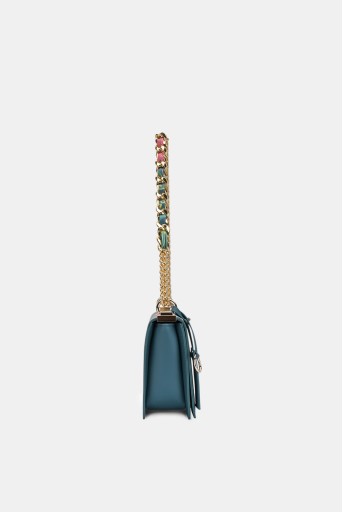 PS-SQFC1910043N3  Lavie X Payal Singhal Limited Edition Teal Anar Mor Print Women's Flap Sling bag
