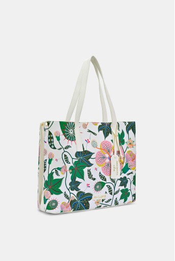 PS-HQFC1920021N4  Lavie X Payal Singhal Limited Edition White Abutilon 3C Women's Tote Bag