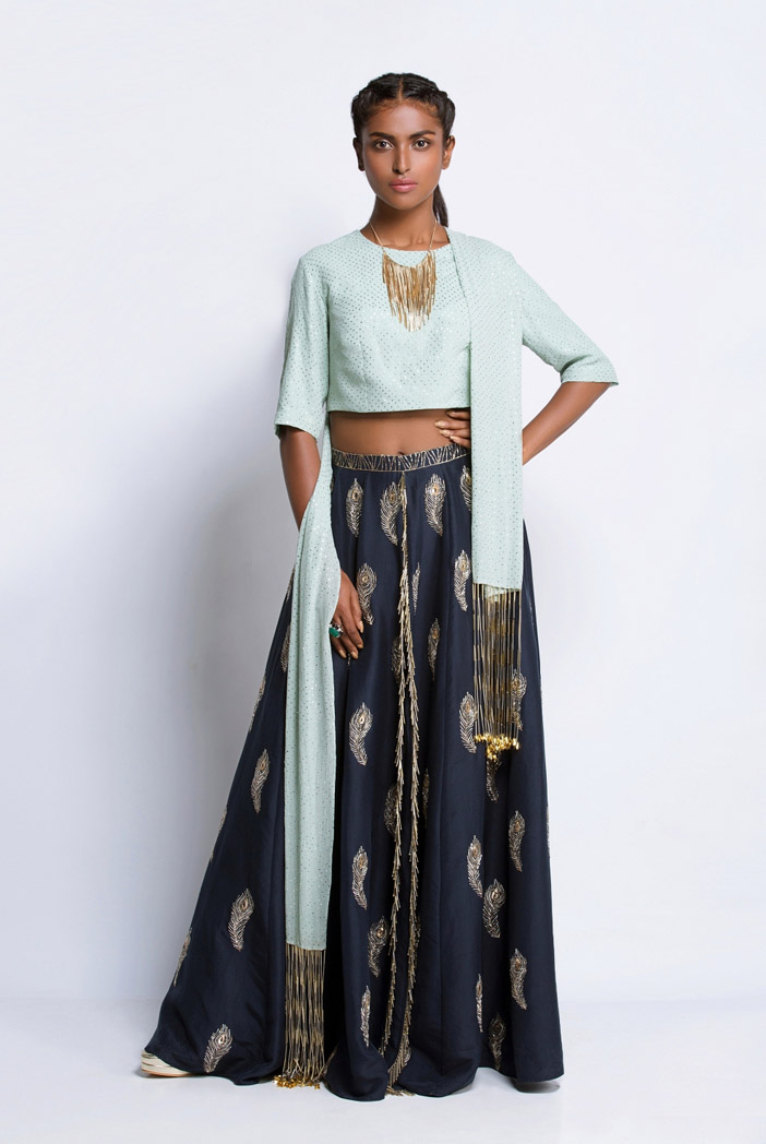 Printed Silk Embellished Choli with Dhaka Trouser & Draped Dupatta – Sania  Maskatiya International
