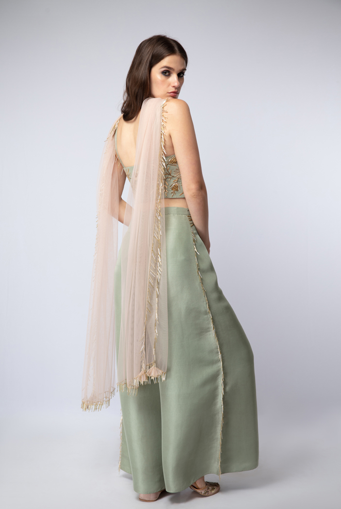 Buy Pale Blue Adah Choli and Sharara Pant by PAYAL SINGHAL at Ogaan Online  Shopping Site