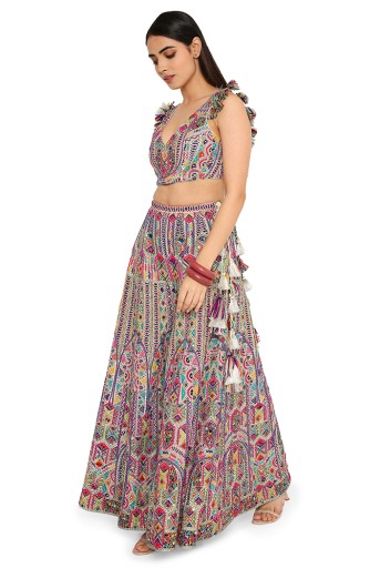 PS-CS0012  Off-White Colour Georgette Embroidered Sharara Set