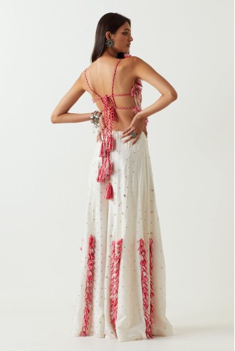 PS-CS0086-A  Off-White Embroidered Choli With Sharara