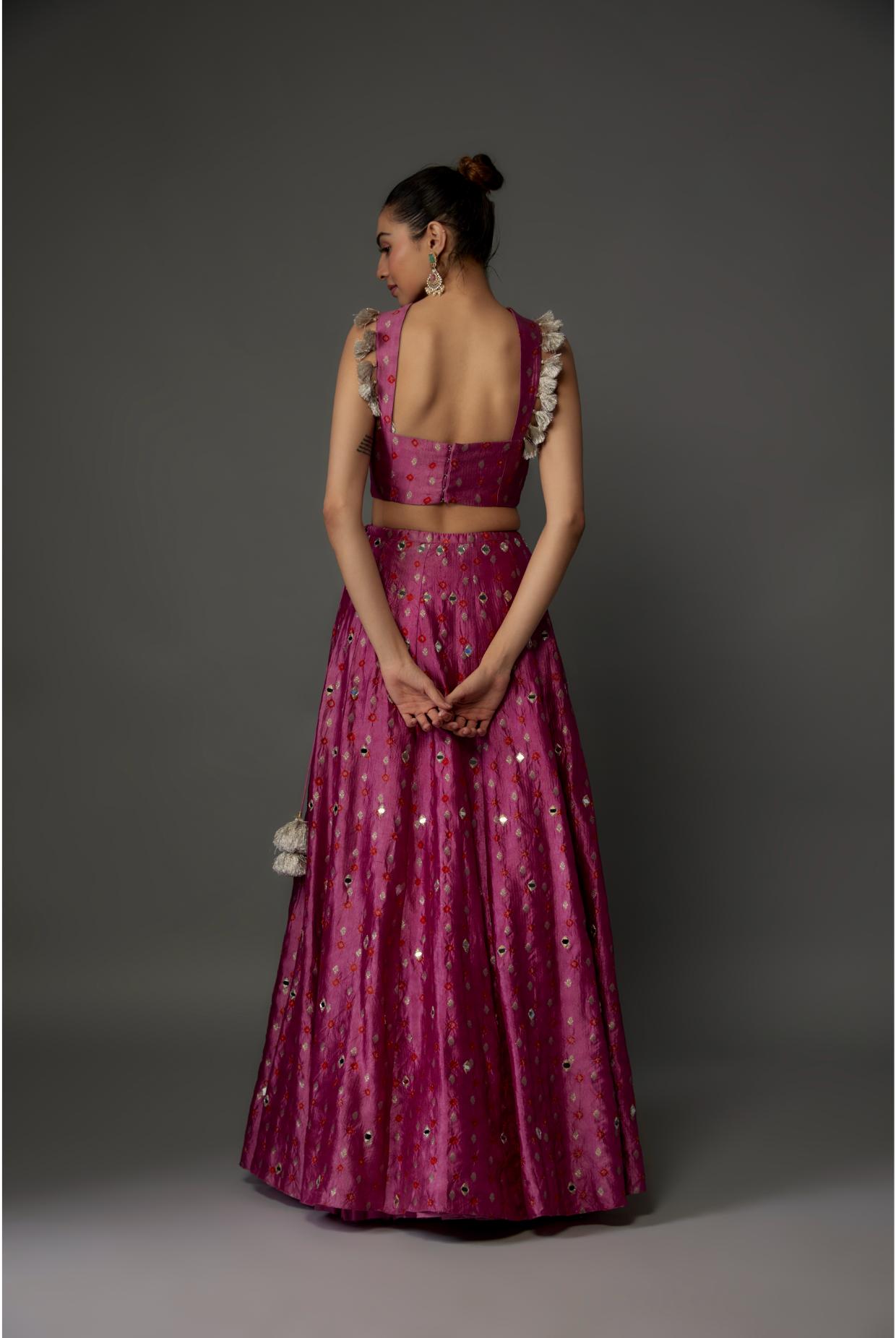 Taffeta silk pink color designer lehenga kurta with dupattas sets | eBay