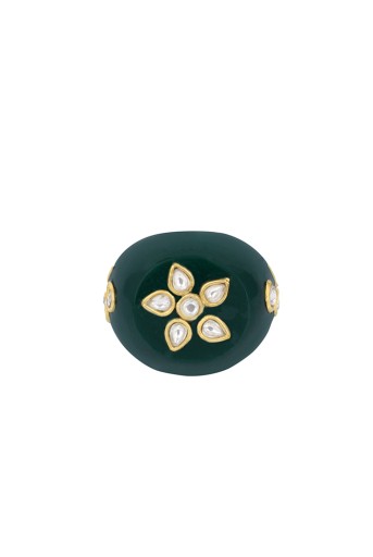 SBPS-R-35  Payal Singhal X Sangeeta Boochra Shama Green Onyx Stone Ring