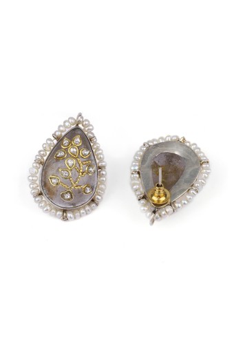 SBPS-E-11  Payal Singhal X Sangeeta Boochra Tahira Silver Crystal Stone Earring