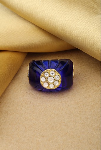 SBPS-R-34  Payal Singhal X Sangeeta Boochra Yasmin Blue Onyx Stone Ring