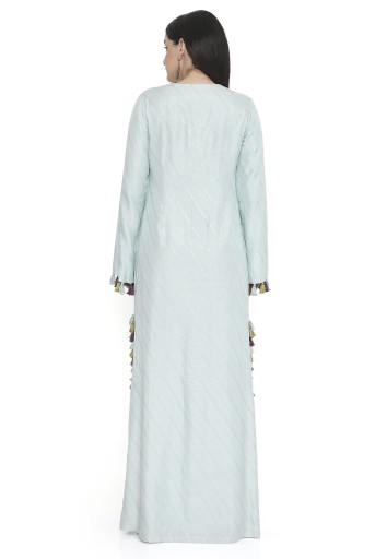 PS-KF0135  Powder Blue Embroidered Beyza Kaftan