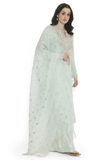 PS-KP0334-A  Powder Blue Embroidered Kurta With Pant And Dupatta