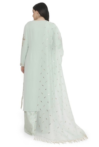 PS-KP0334-A  Powder Blue Embroidered Kurta With Pant And Dupatta