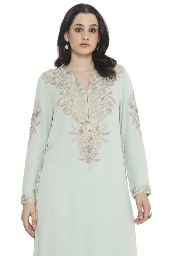 PS-KP0334-A  Powder Blue Embroidered Kurta With Pant And Dupatta