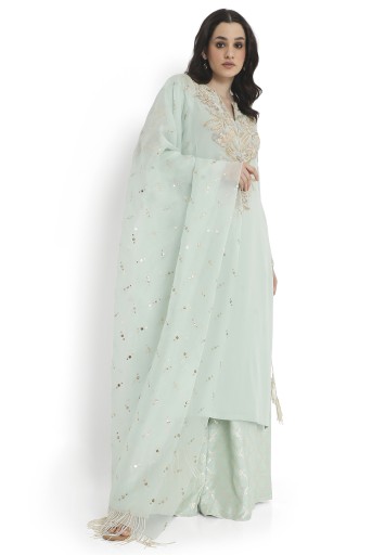 PS-KP0334-A  Powder Blue Embroidered Kurta With Pant And Dupatta