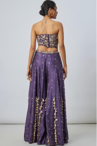 PS-CS0164-E  Purple Embroidered Choli With Sharara