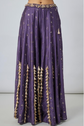 PS-CS0164-E  Purple Embroidered Choli With Sharara