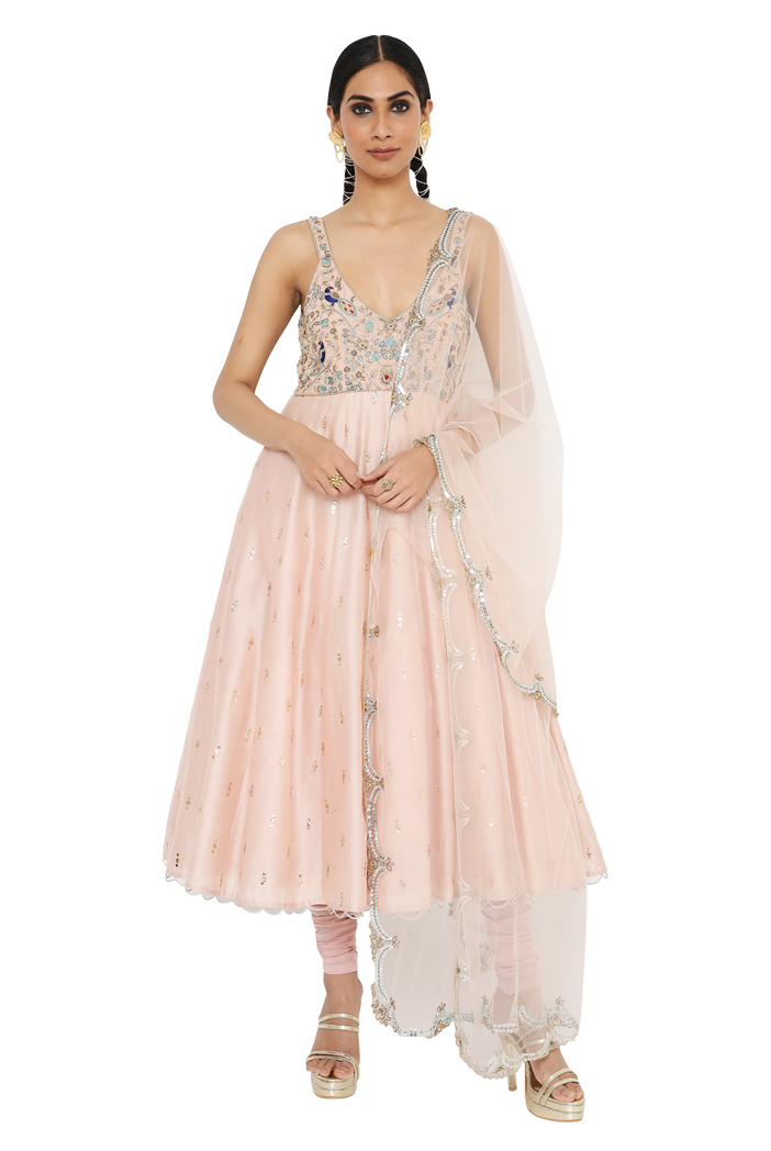 Net best sale anarkali churidar