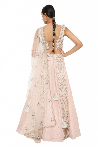 PS-LH0050 Athina Rose Pink Colour Embroidered Choli With Lehenga And Net Embroidered Dupatta