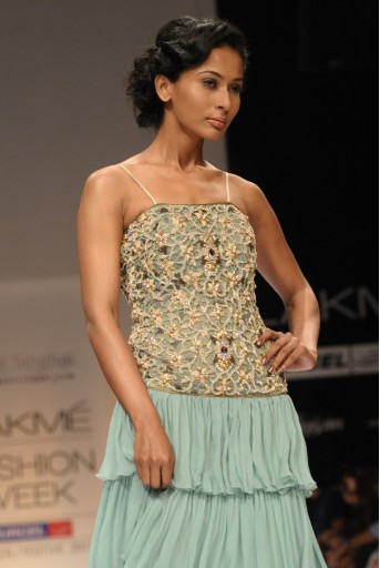 PS-FW112 Sage Green Layered Gown