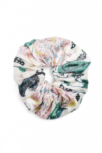 PS-SCR032  Set of 5 Assorted Velvet Scrunchies in Signature Prints
