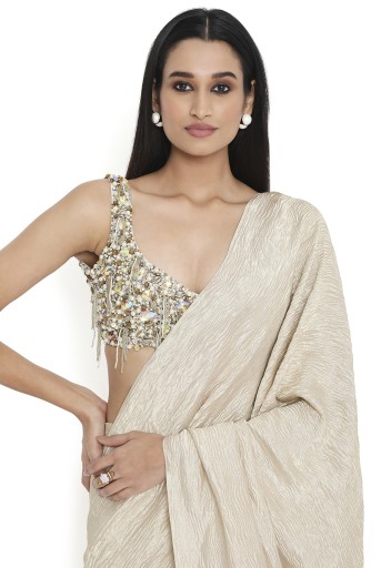 PS-SR0065  Starla Off White Embroidered Choli With Saree