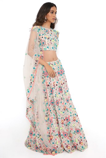 PS-LH0103  Stone Georgette Embroidered Choli And Lehenga With Dupatta